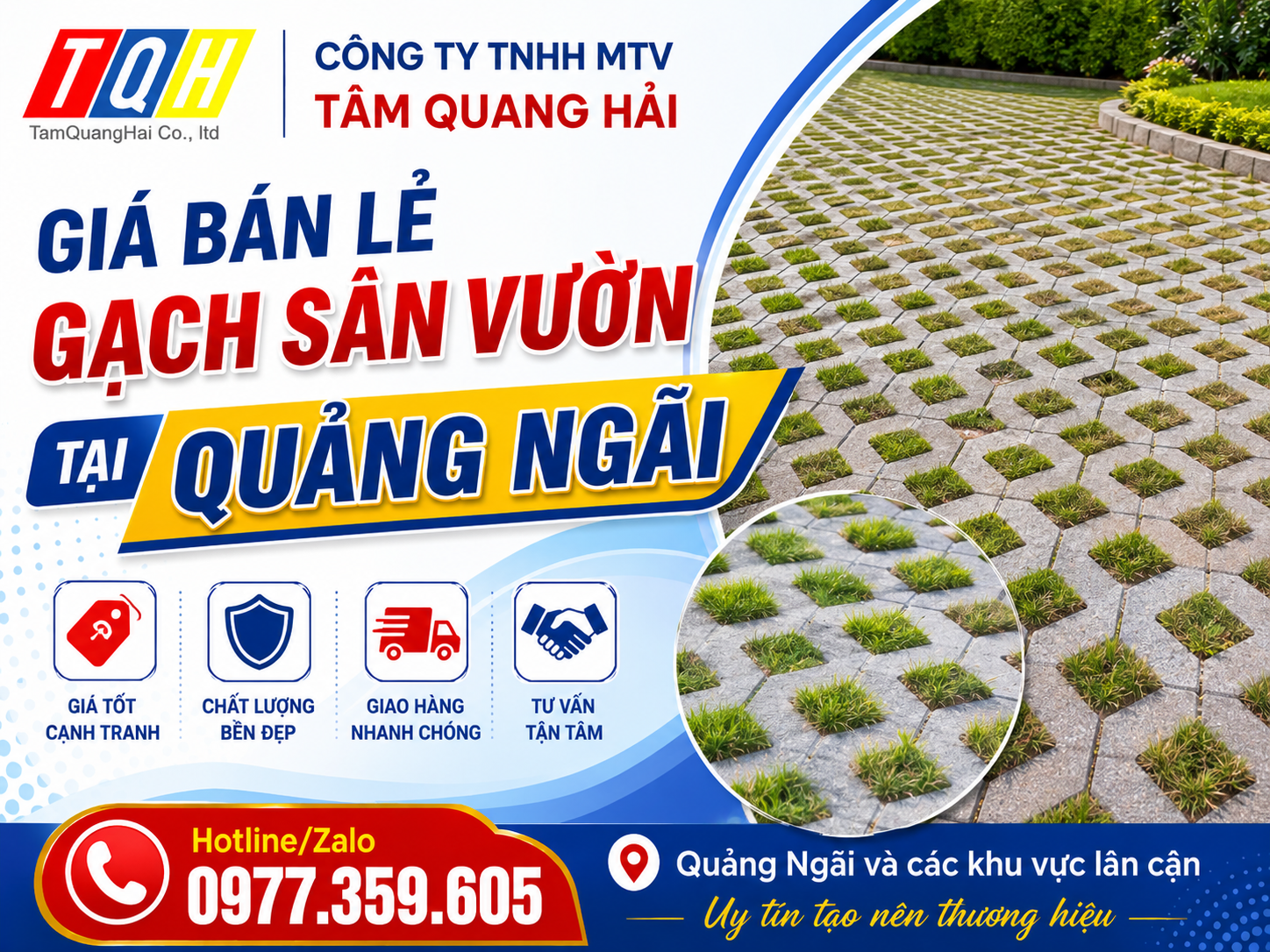 Giá bán lẻ gạch sân vườn tại Quảng Ngãi